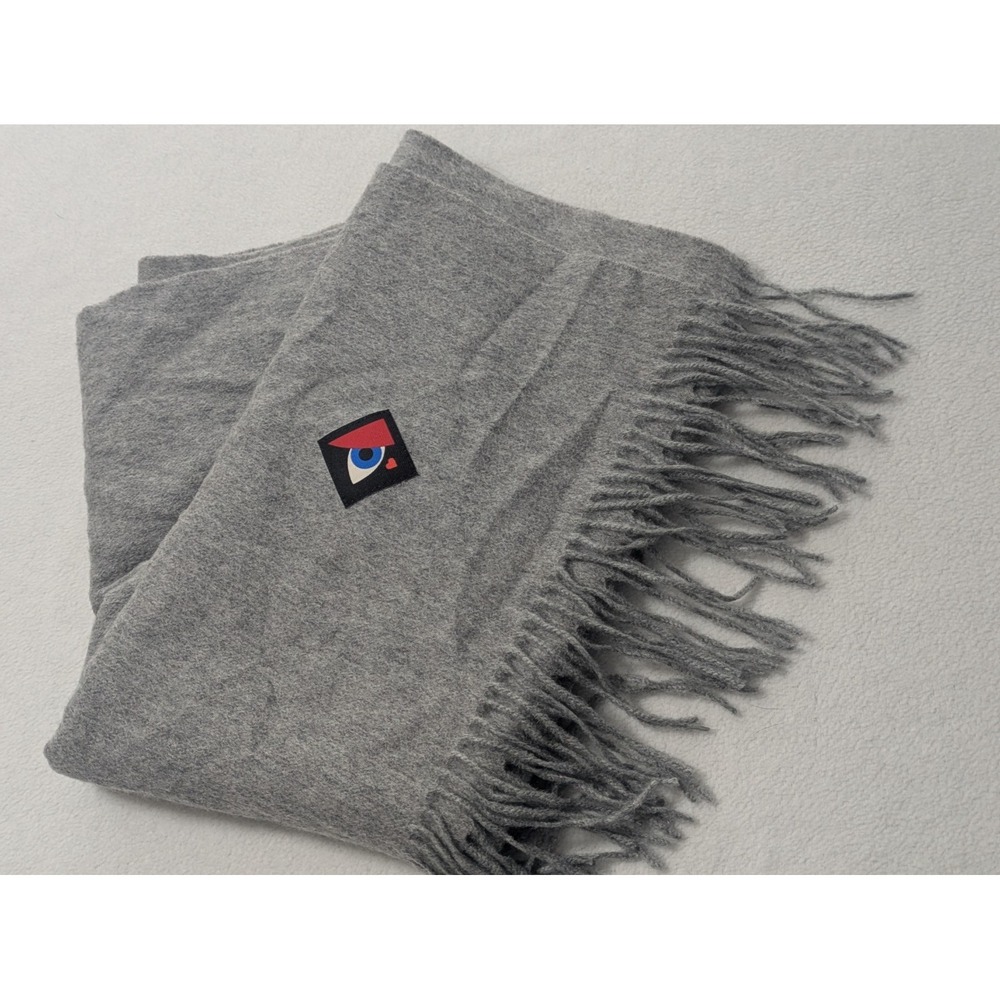 Pissenlit Scarf Cashmere Gray Tassels 28x72 Classic‎ Minimalist